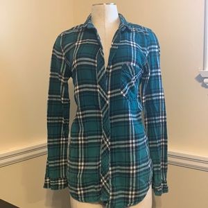 BDG green, white & black plaid shirt